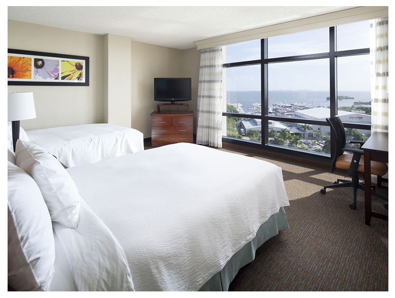 The Marriott Courtyard (a DoubleTree in a prior life) on Bayshore Drive, was totally renovated and reopened in the very agreeable Marriott Courtyard motif. Many of its contemporary, nicely furnished rooms have bay views, so ask for a room in a high floor overlooking the marinas. The Courtyard is across the street from Scotty’s Landing, a casual indoor, outdoor water's edge restaurant, and it's a pleasant, six-block walk along the park to Coco Walk and Coconut Grove’s many dining options. Has a nice pool and two well-maintained TENNIS COURTS. Highly recommended ... we think it's the best moderately-priced hotel option in the Grove.