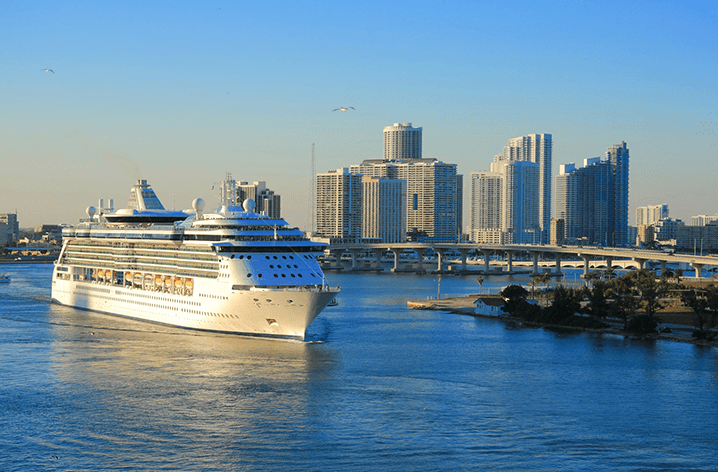 Cruise ship in Miami Harbor